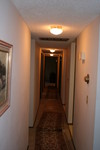 Hallway (front door and kitchen on the right, fireplace behind)