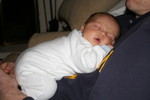 so comfy on Dad's chest