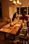 Setting the table for the first cooked dinner in the new Red Barn