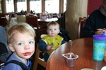 Will and Nick having a snack at Dollar Cabin