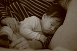 Wally, sacked out in my arms