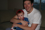 Nick, about to enjoy his first Christmas, with Scott