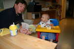 Dad reading me my first birthday card