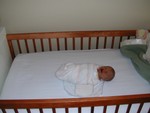 Big bed, little baby.