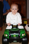 Riding Ben's four wheeler