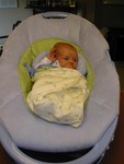 Will in his new bouncy chair
