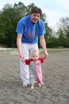 First bare foot sand walk