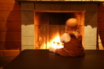 Warming up by the fire